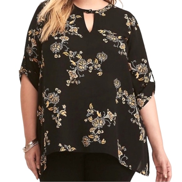 Torrid Marigold Black and Yellow Floral TunicSize 2X - Picture 3 of 12